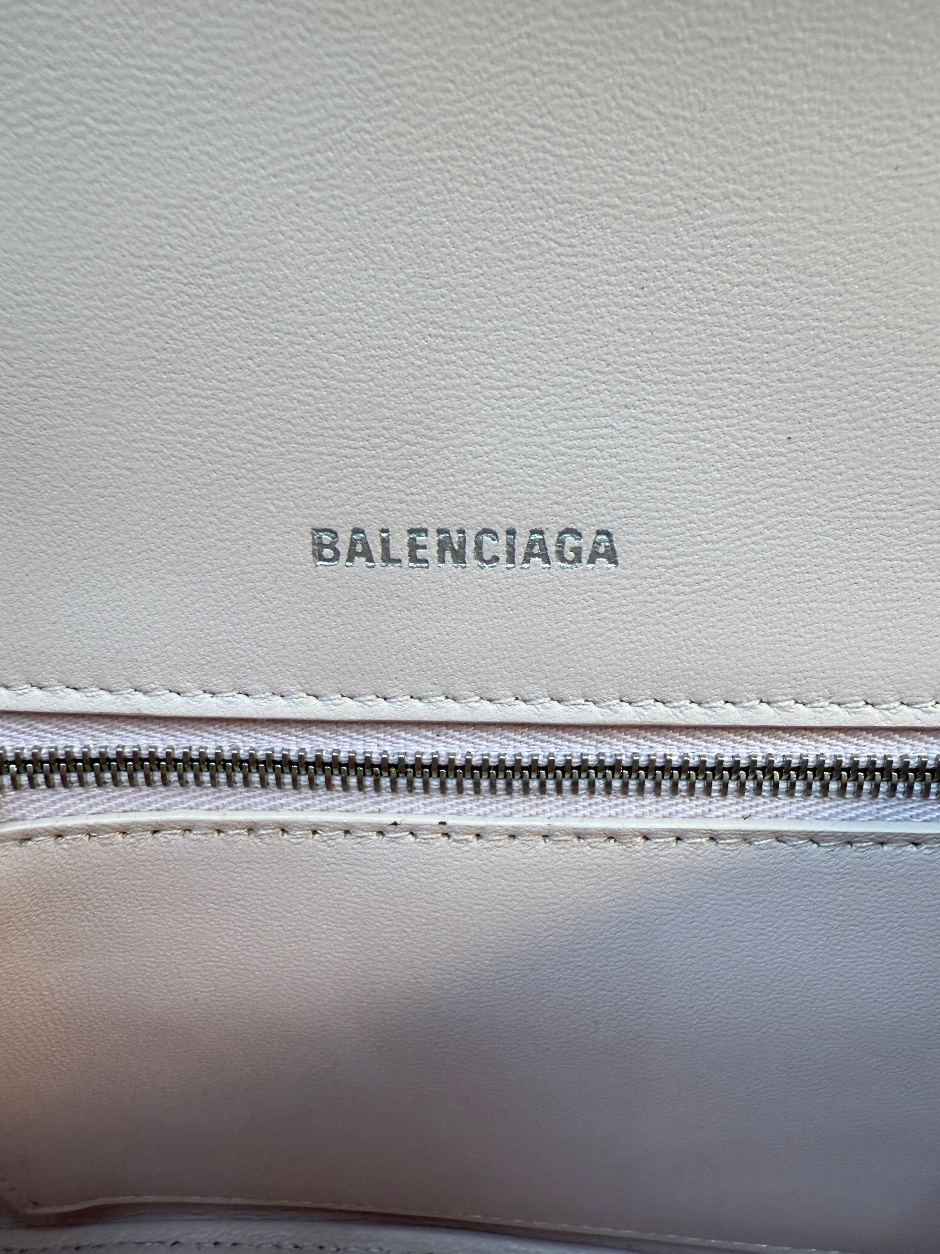 Balenciaga Pink Calfskin Small Hourglass Top Handle Bag