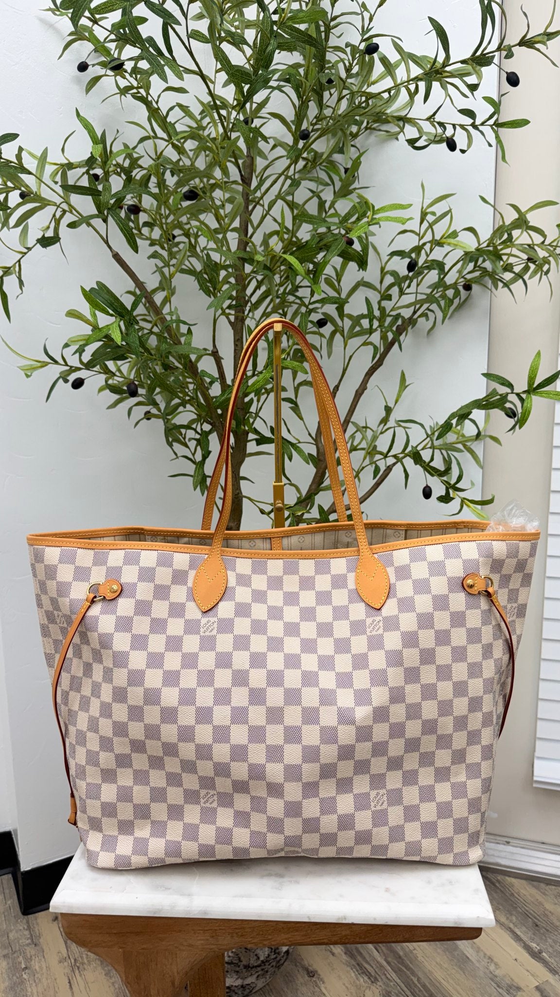 Louis Vuitton Damier Azur Neverfull GM Tote Bag 