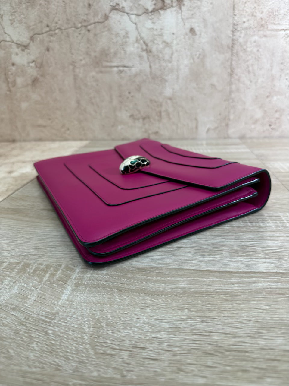 Bvlgari Fuchsia Leather Serpenti Forever Snake Shoulder Bag