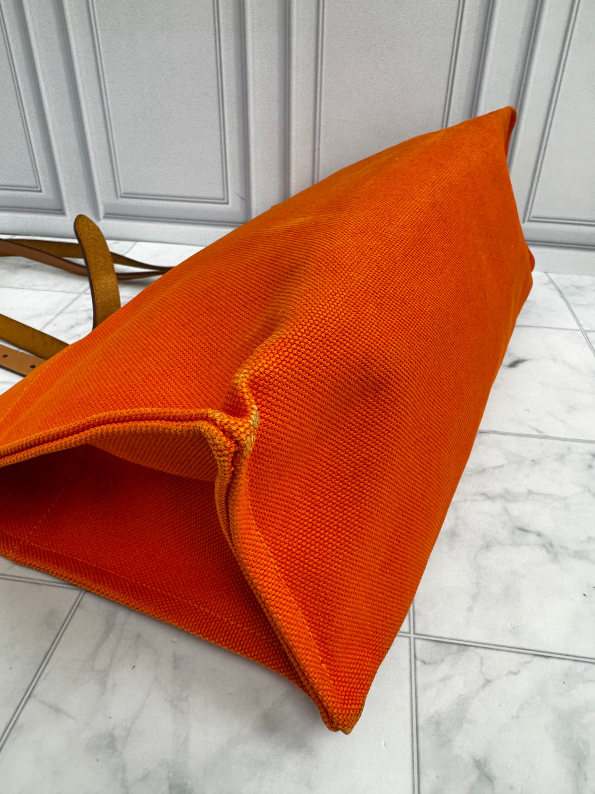 Hermes Orange Canvas Etriviere Elan Tote Bag