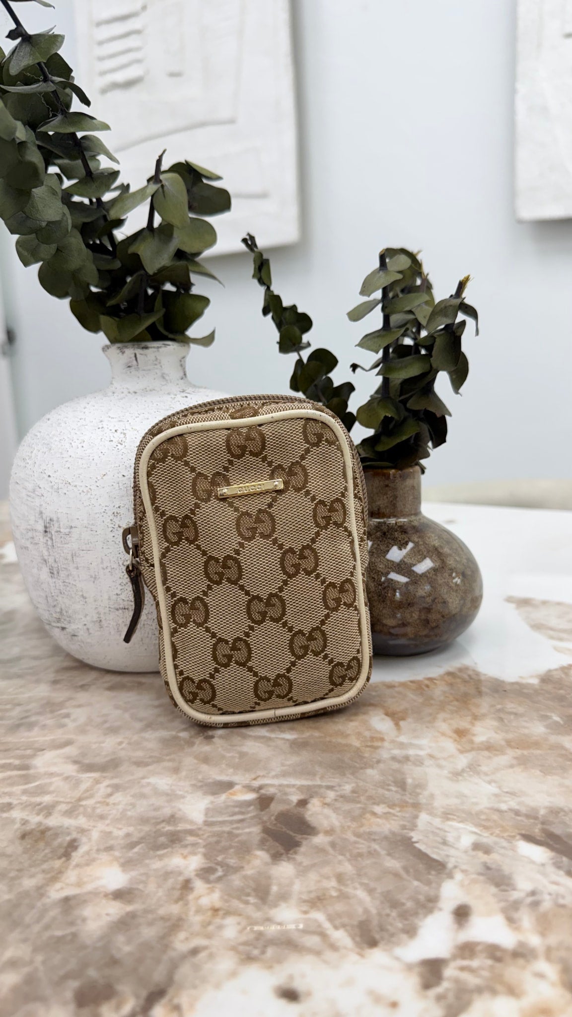Gucci Brown GG Canvas Small Pouch 