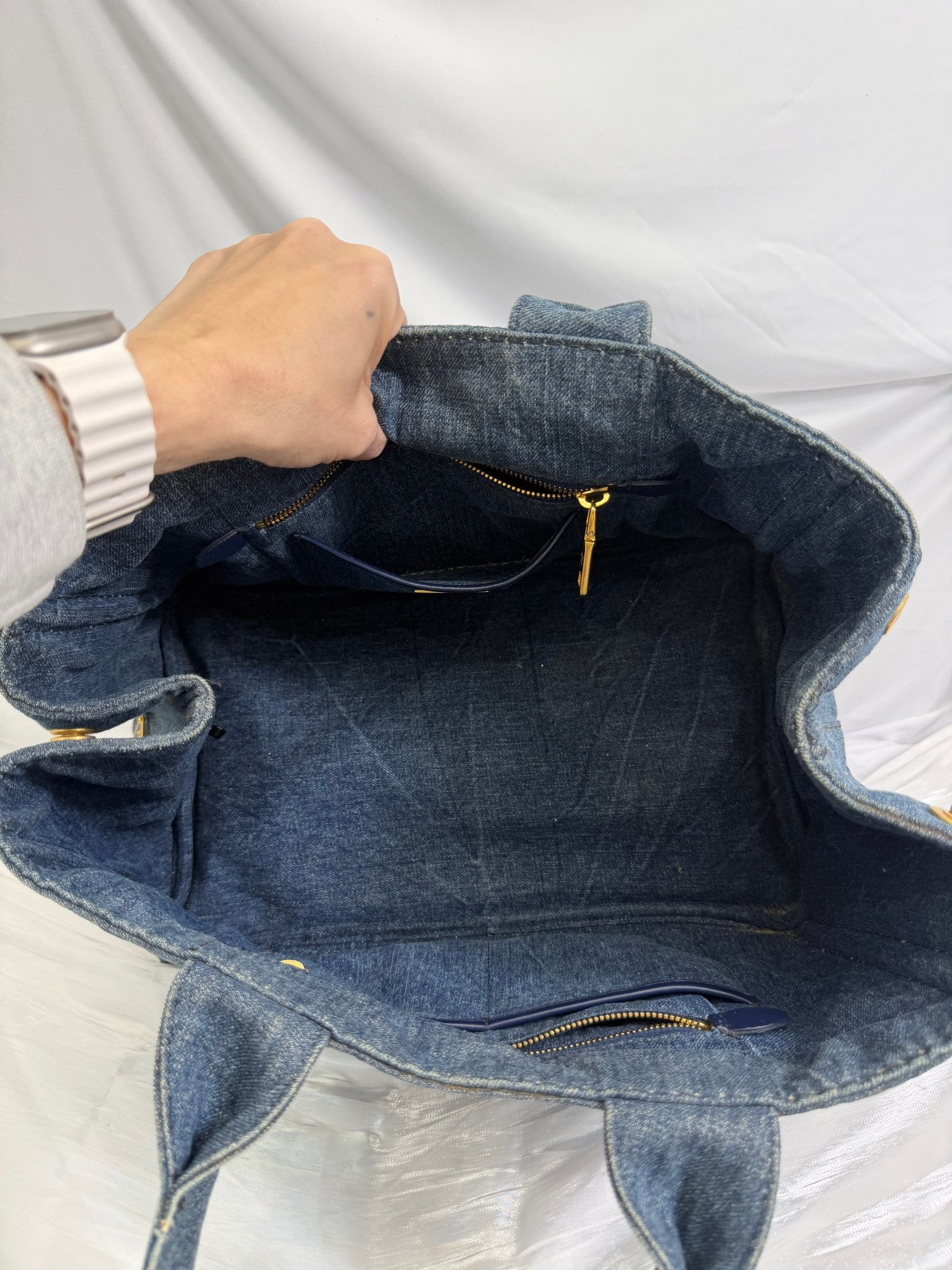 Prada Denim Canvas Medium Canapa Bag