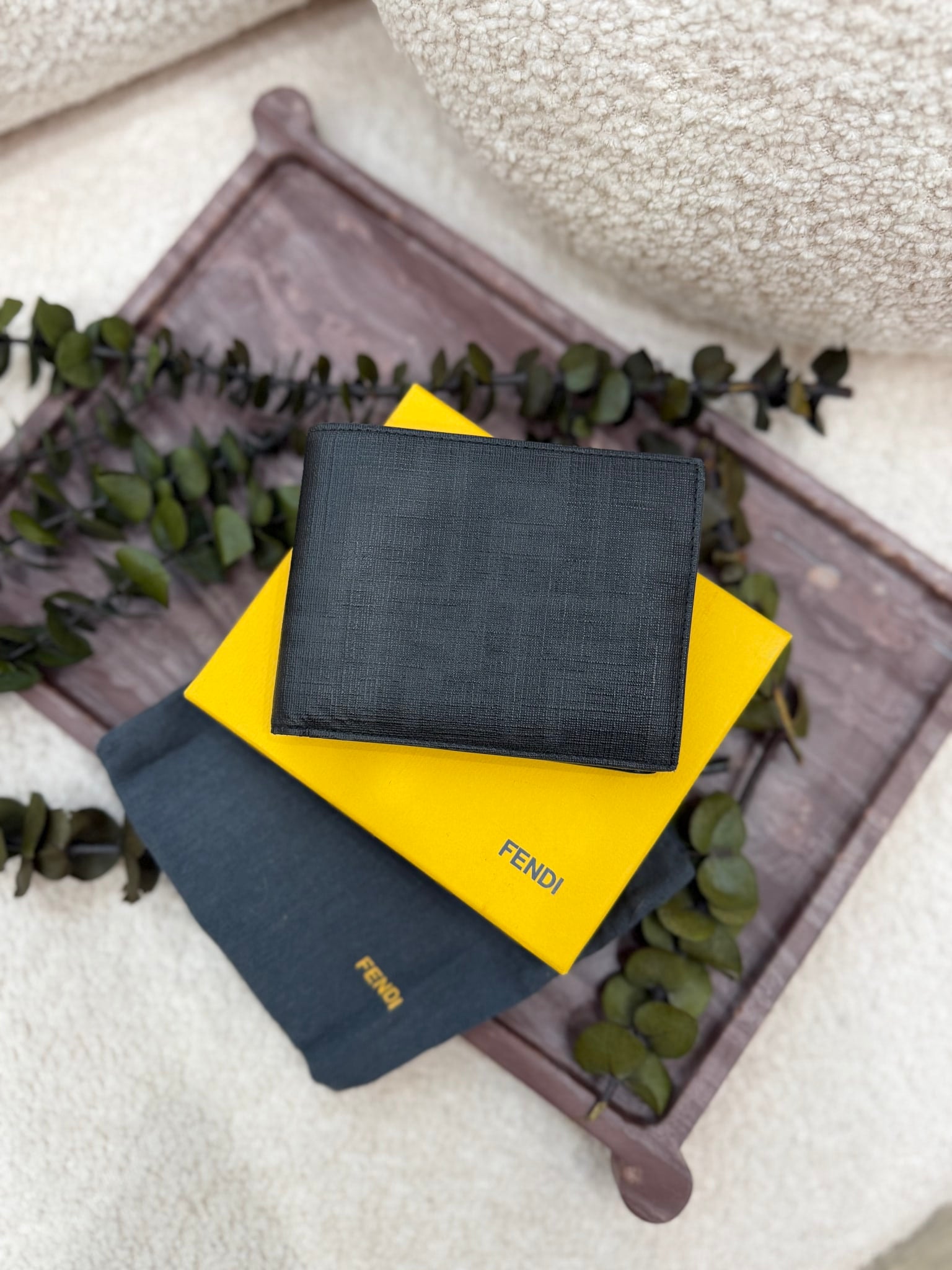 Fendi Black Zucca Coated Canvas Bifold