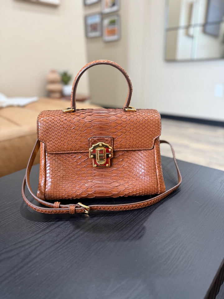 Dolce and Gabana Brown Python 2Way Bag
