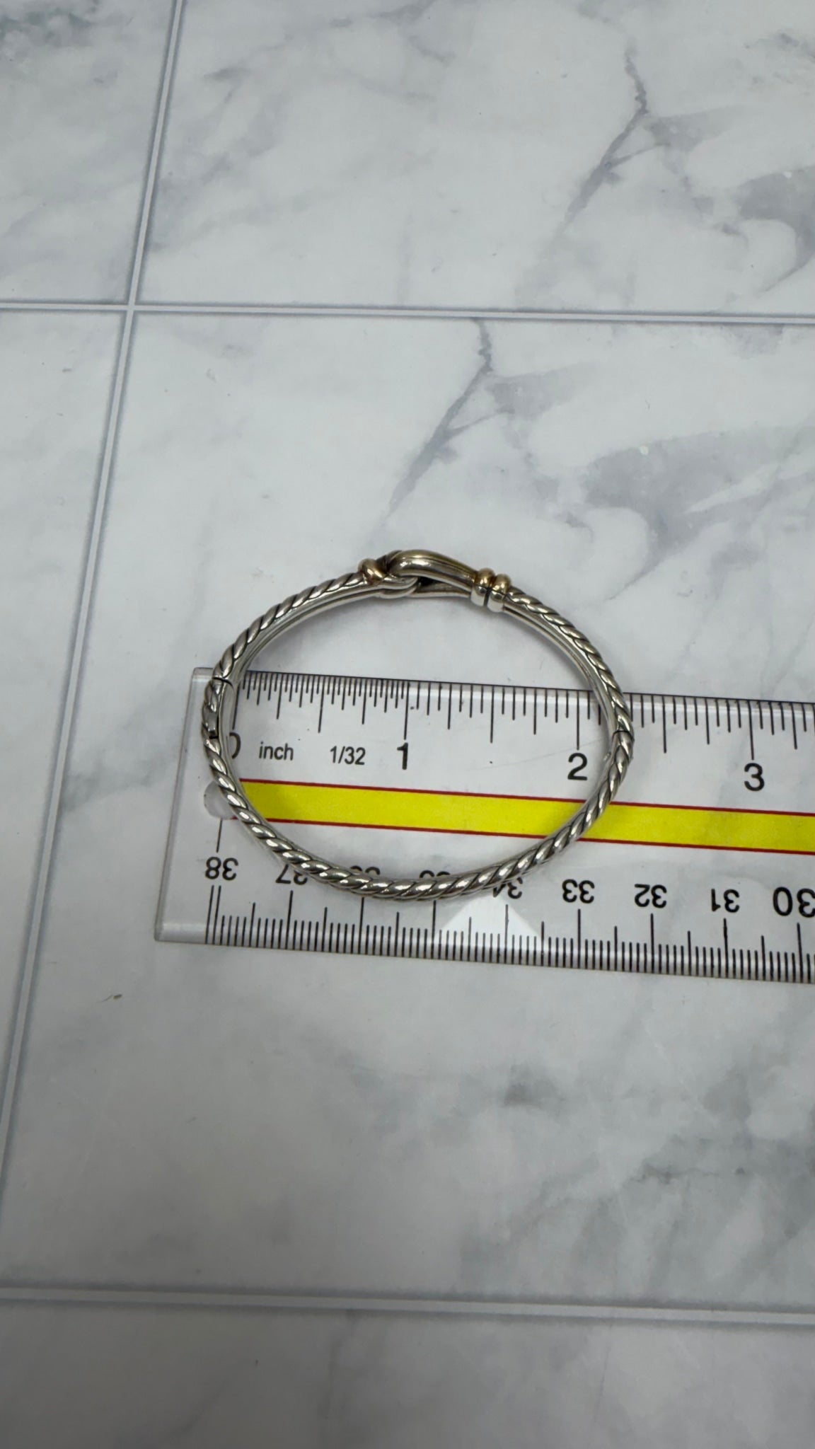 David Yurman Two-Tone Thoroughbred Loop Bangle Bracelet