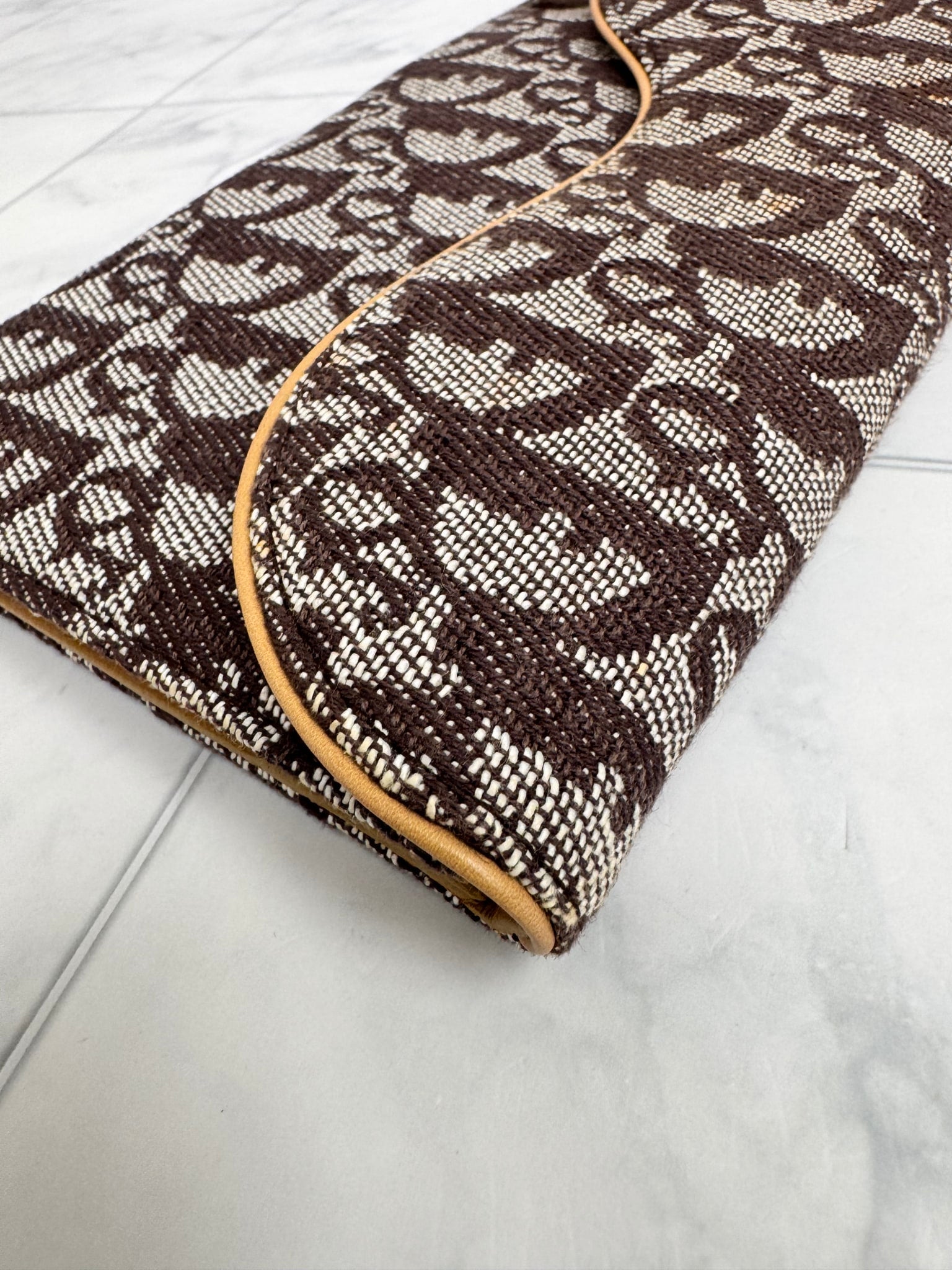 Christian Dior Brown Monogram Canvas Saddle Flap Long Wallet