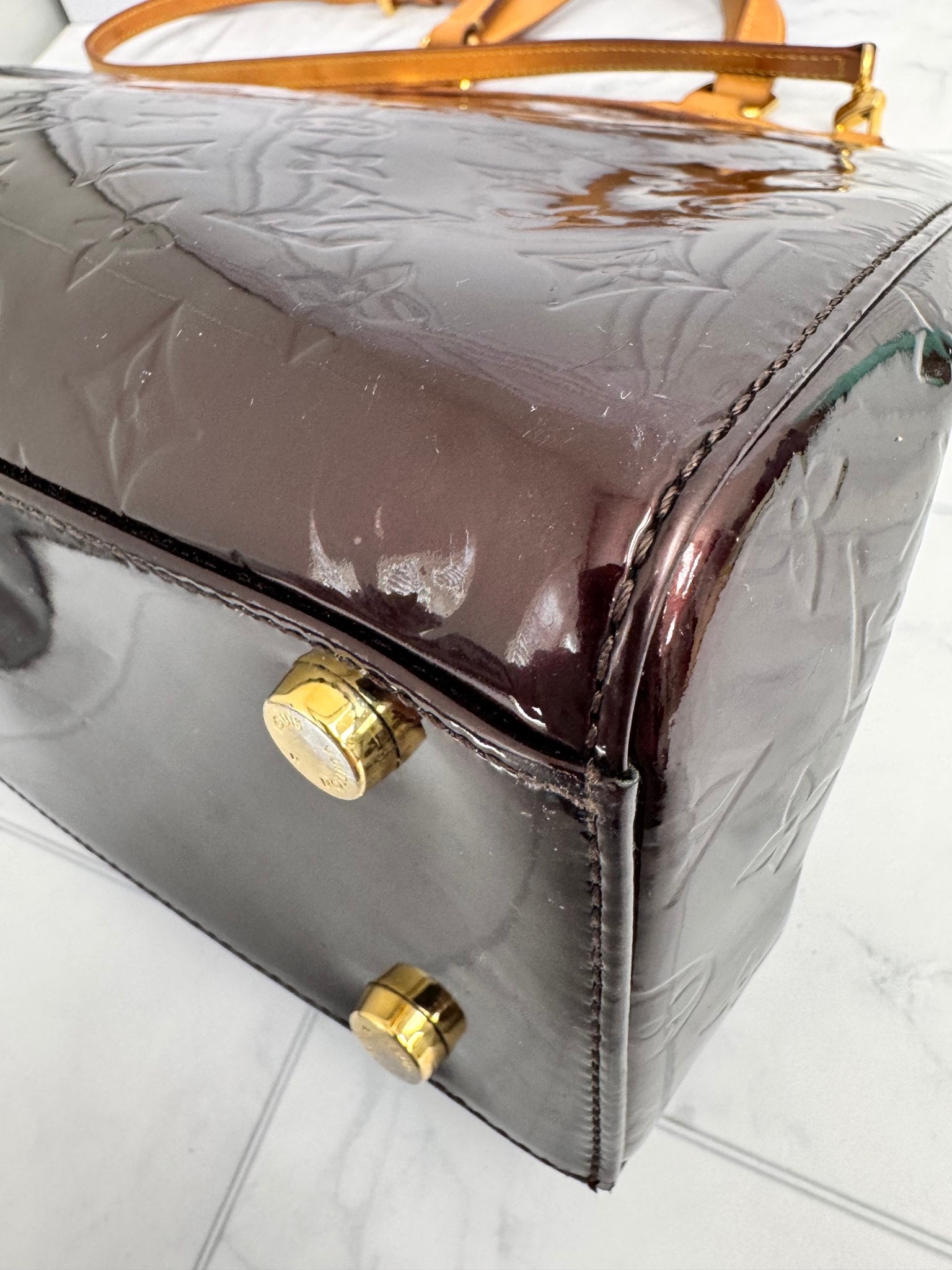 Louis Vuitton Burgundy Vernis Monogram Brea GM