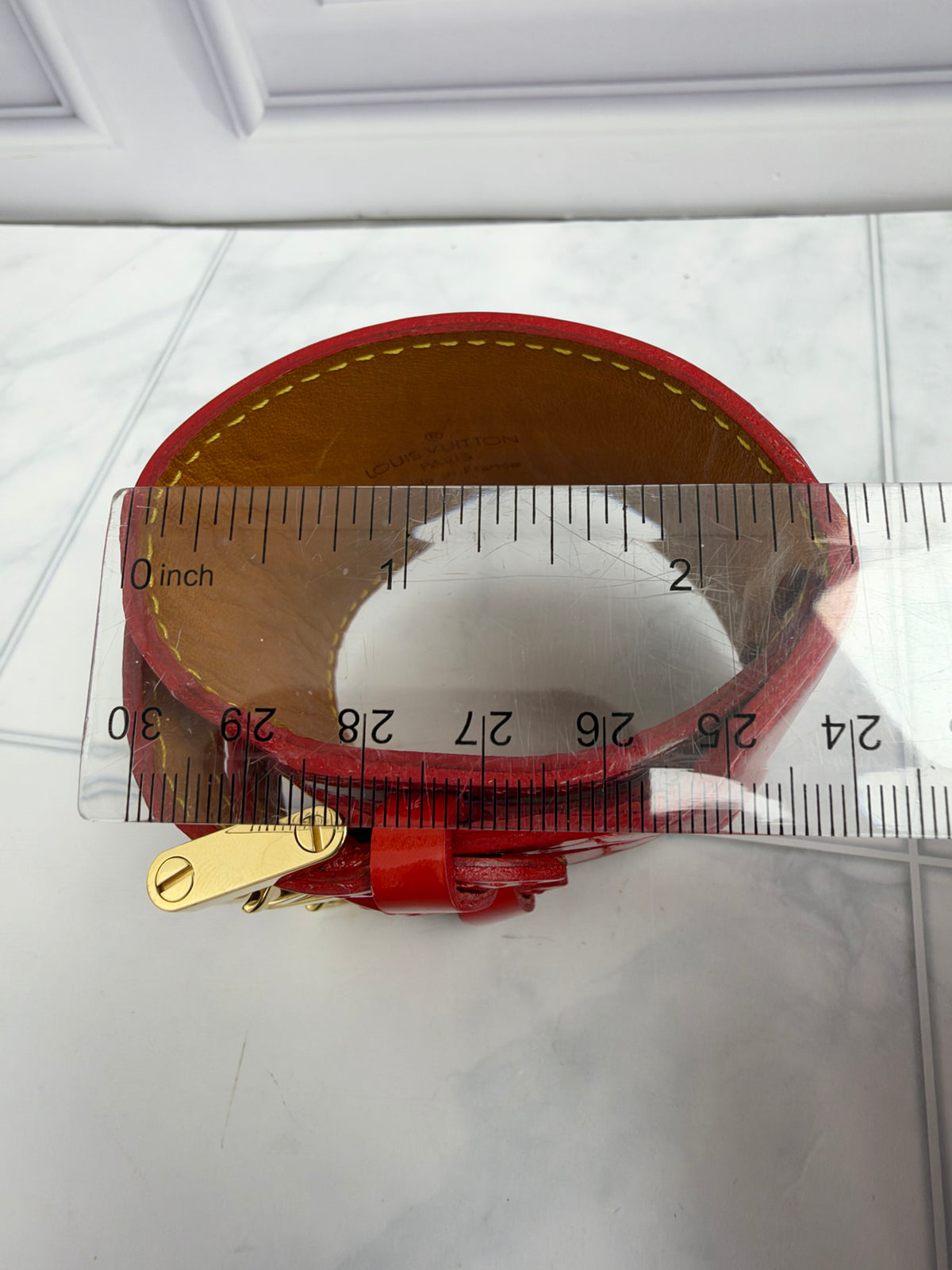 LIKE NEW - Louis Vuitton Red Vernis Monogram Charlton Bracelet