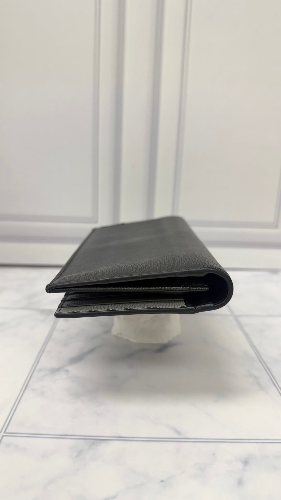 Prada Black Saffiano Leather Long Wallet