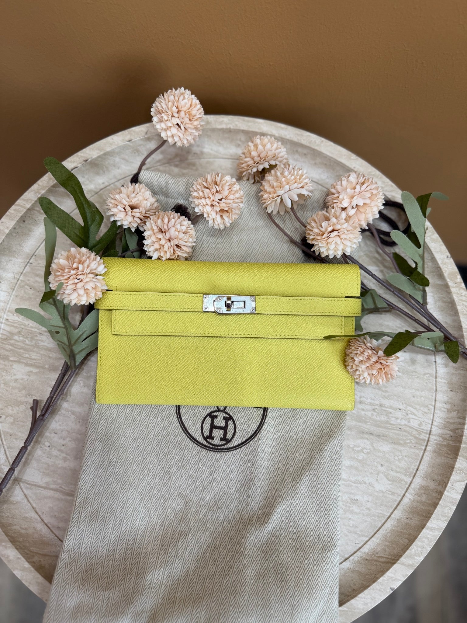 BRAND NEW- Hermes Soufree Yellow Epsom Kelly Tri-Fold Wallet