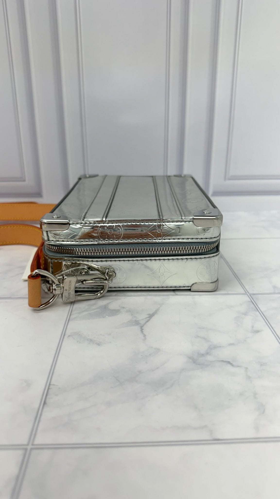 Louis Vuitton Silver Monogram Mirror Soft Trunk Crossbody Bag 