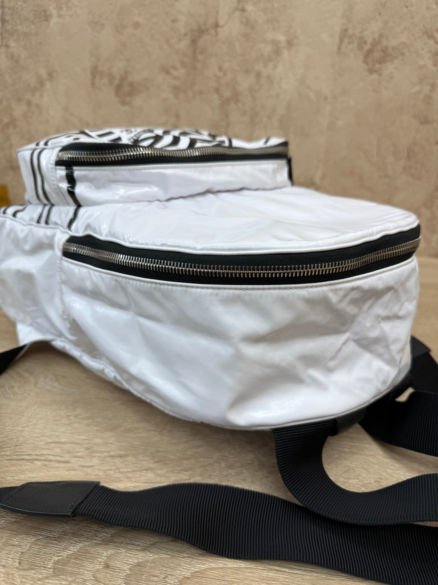 Chanel White Vinyl La Pausa Backpack Bag