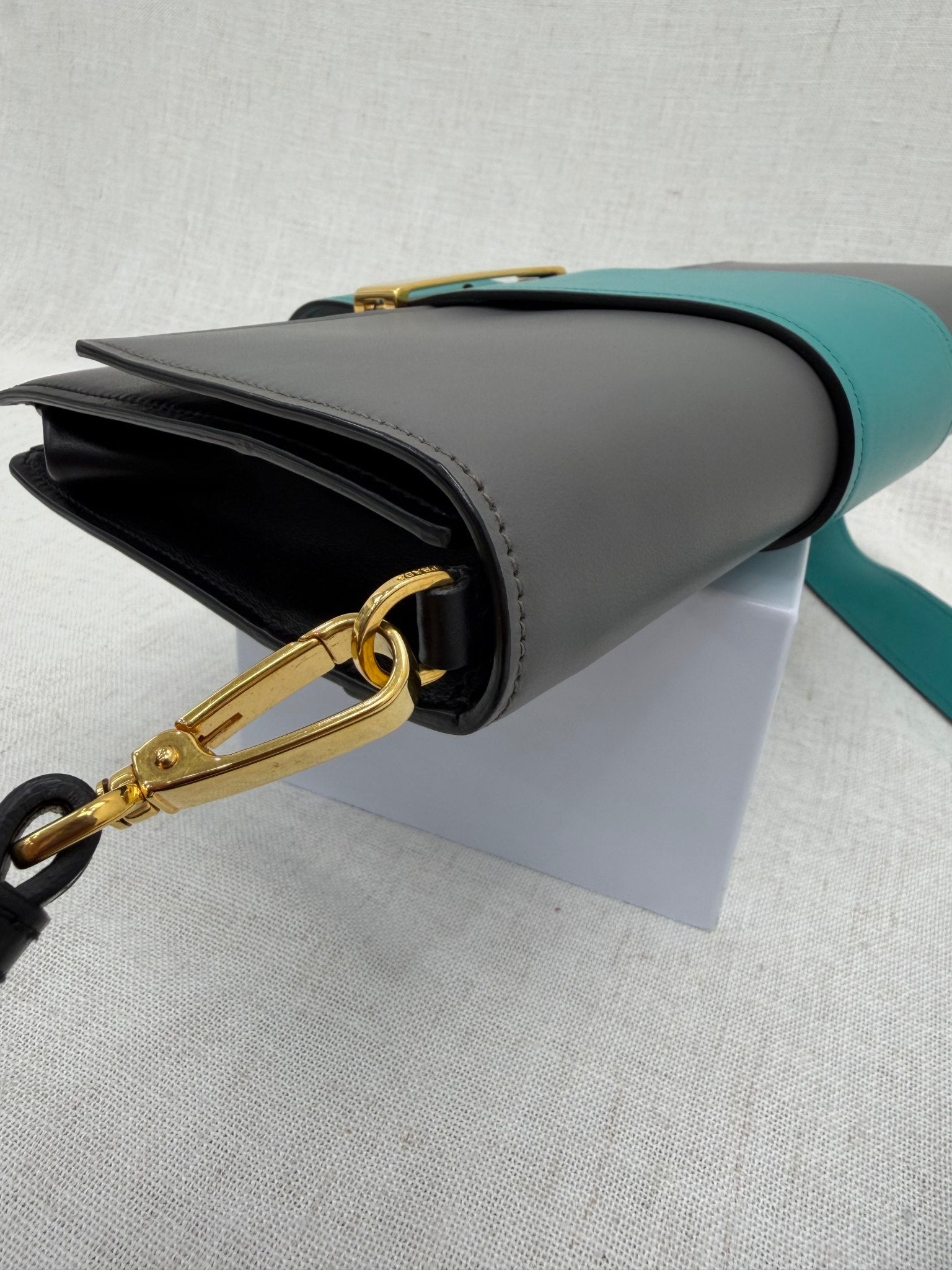 Prada Tricolor Leather Ribbon Flap Shoulder Bag