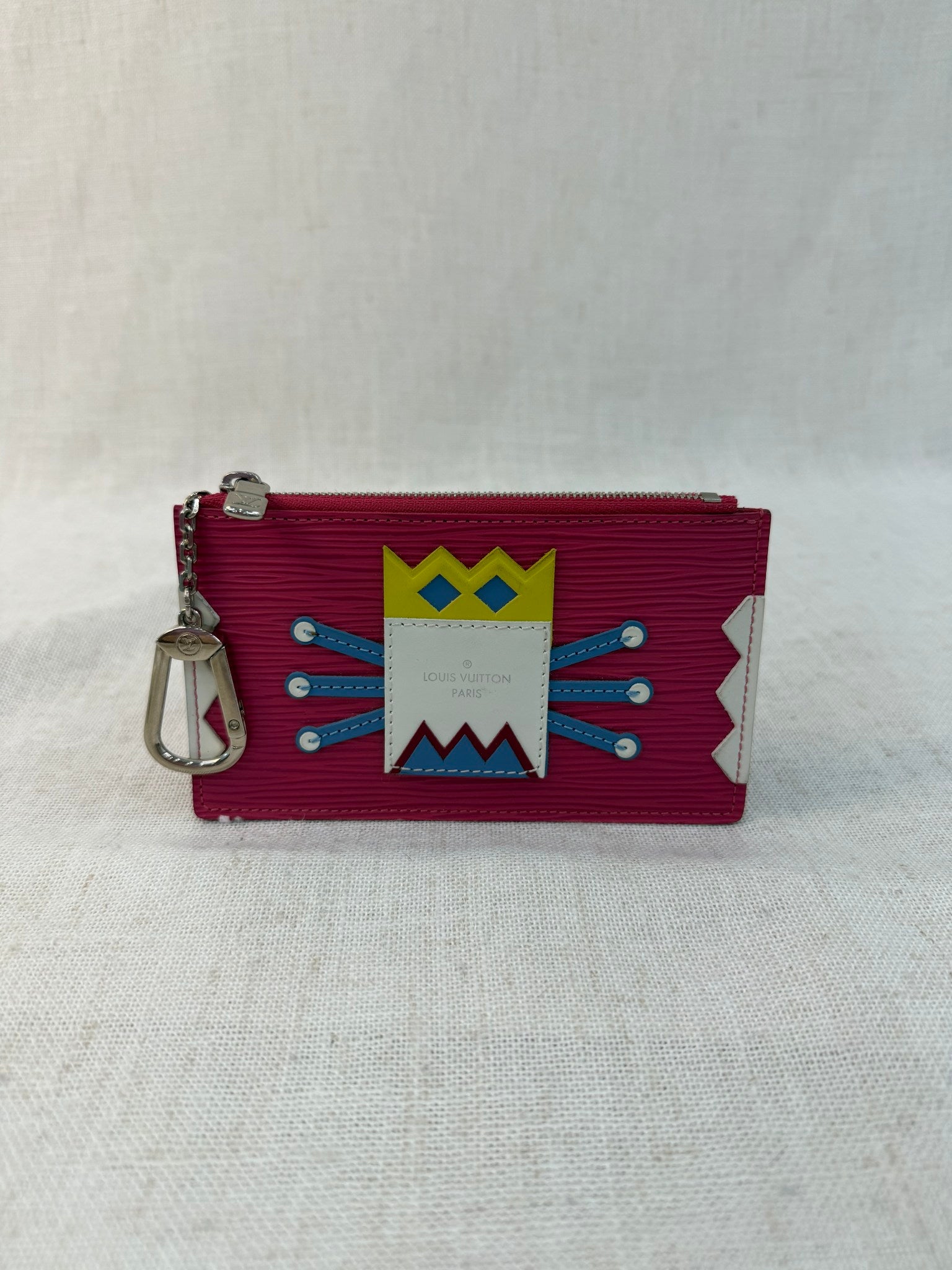 Louis Vuitton Pink Epi Leather Tribal Mask Pochette Cles Coin Pouch