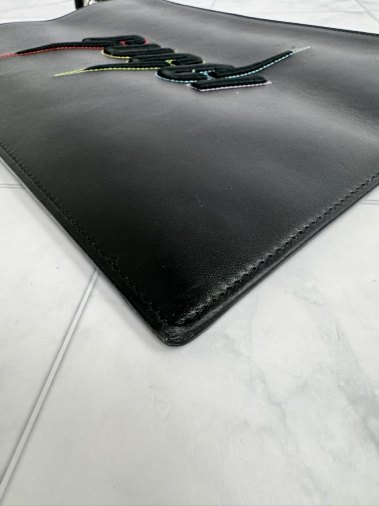 Gucci Black Leather Blade Wristlet Pouch