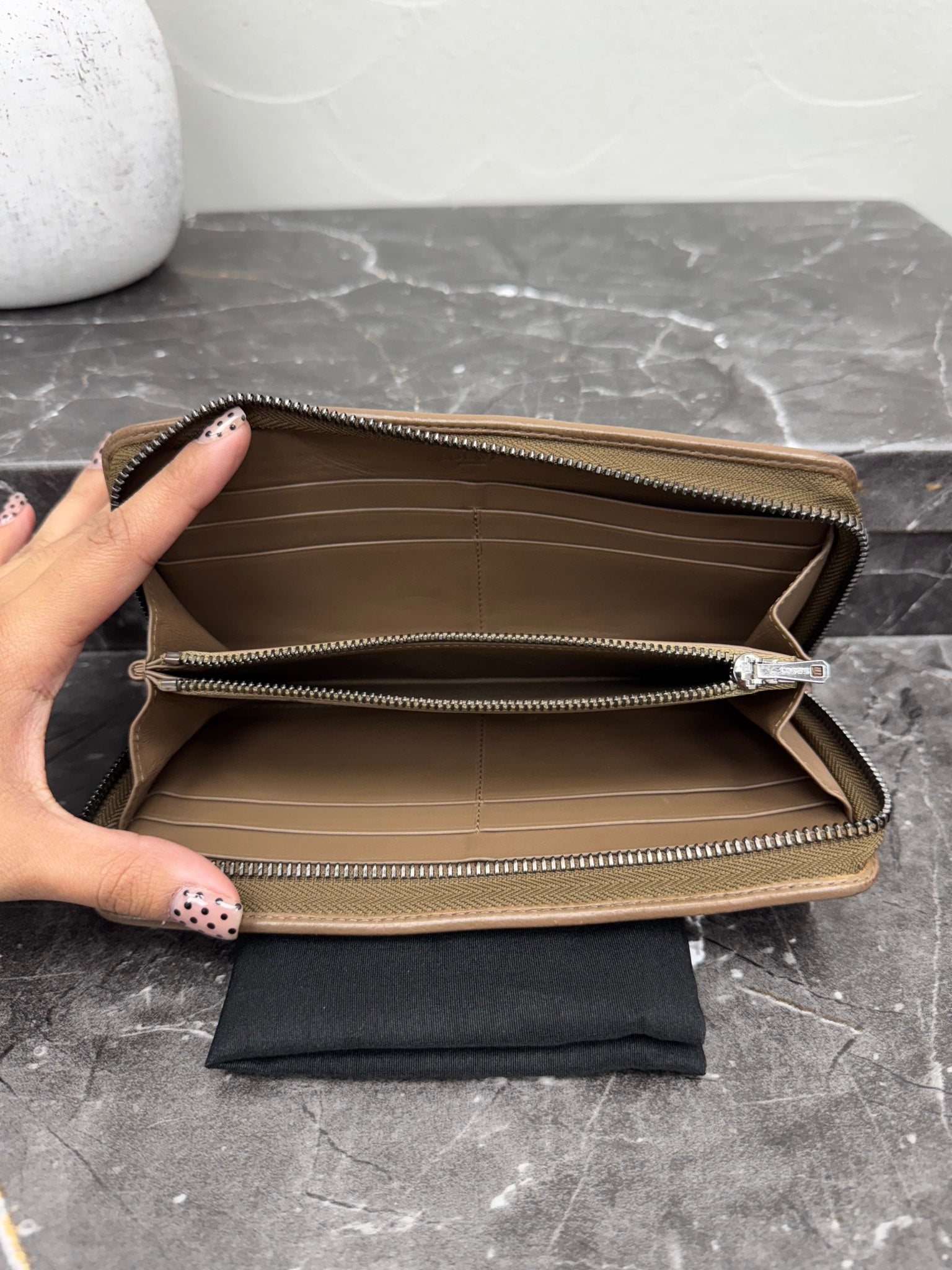 Loewe Polka Dot Print Calfskin Zippy Wallet