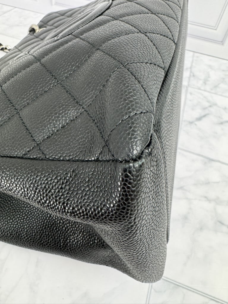 Chanel Black Caviar Leather Grand Shopping Tote Bag