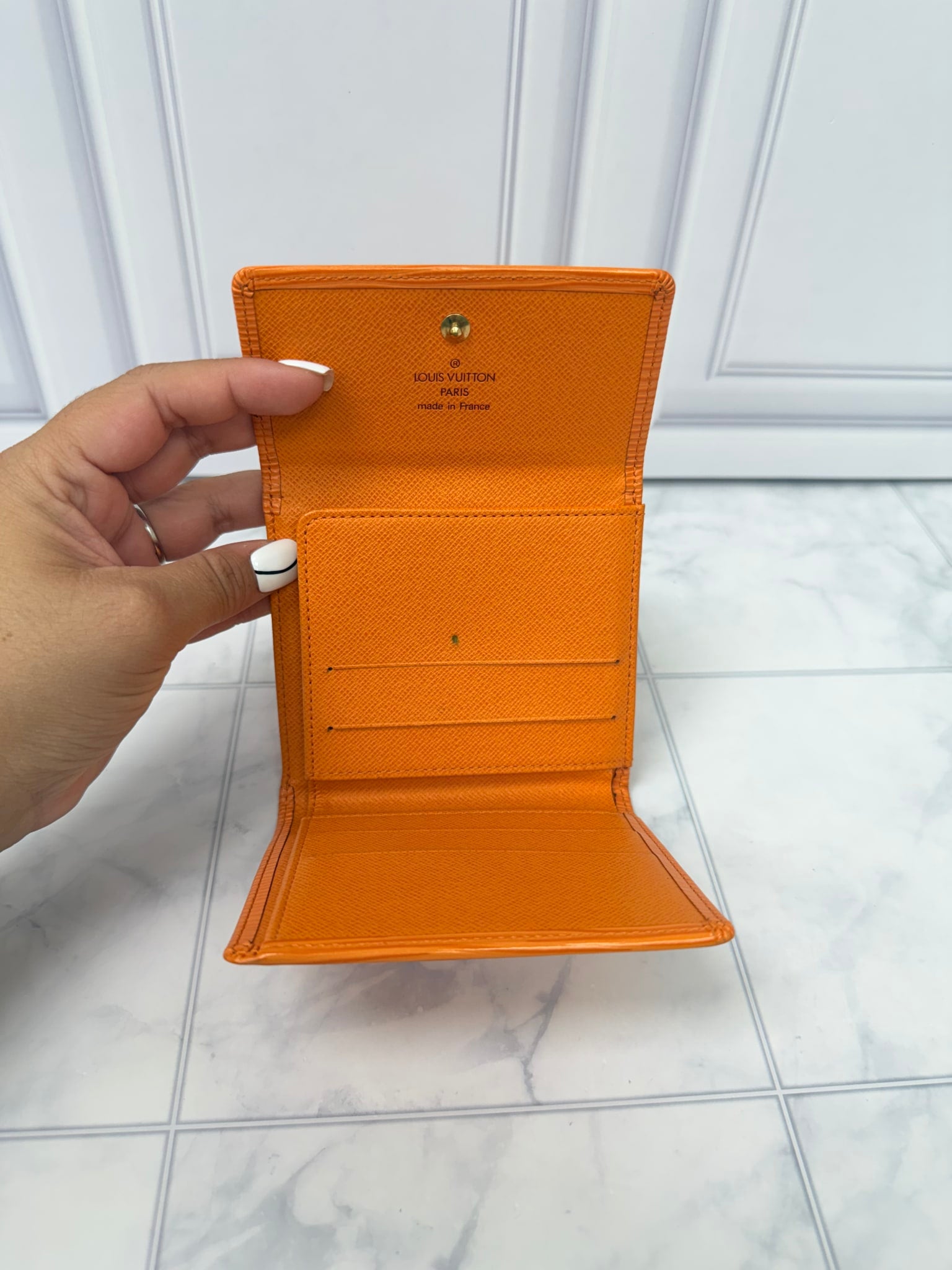 Louis Vuitton Orange Epi Leather  Compact Wallet 