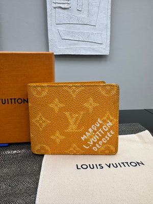 Louis Vuitton Yellow Monogram Heritage Coated Canvas Compact Wallet