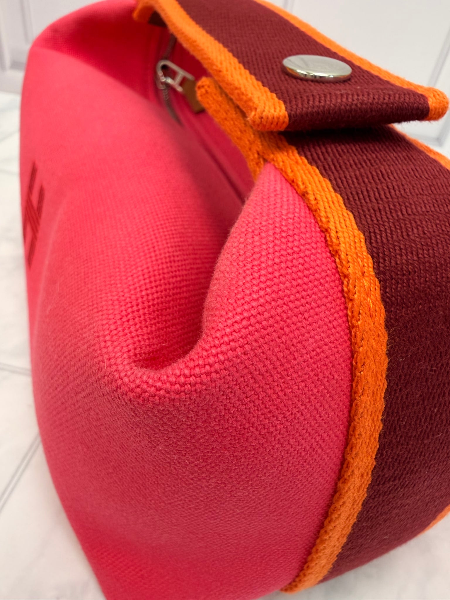 Hermes Pink Canvas Bride-a-Brac PM Shoulder Bag