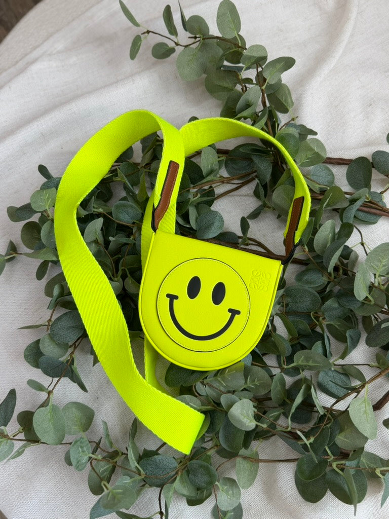 LIKE NEW- Loewe Neon Green 2020 SMiley Heel Wallet Crossbody