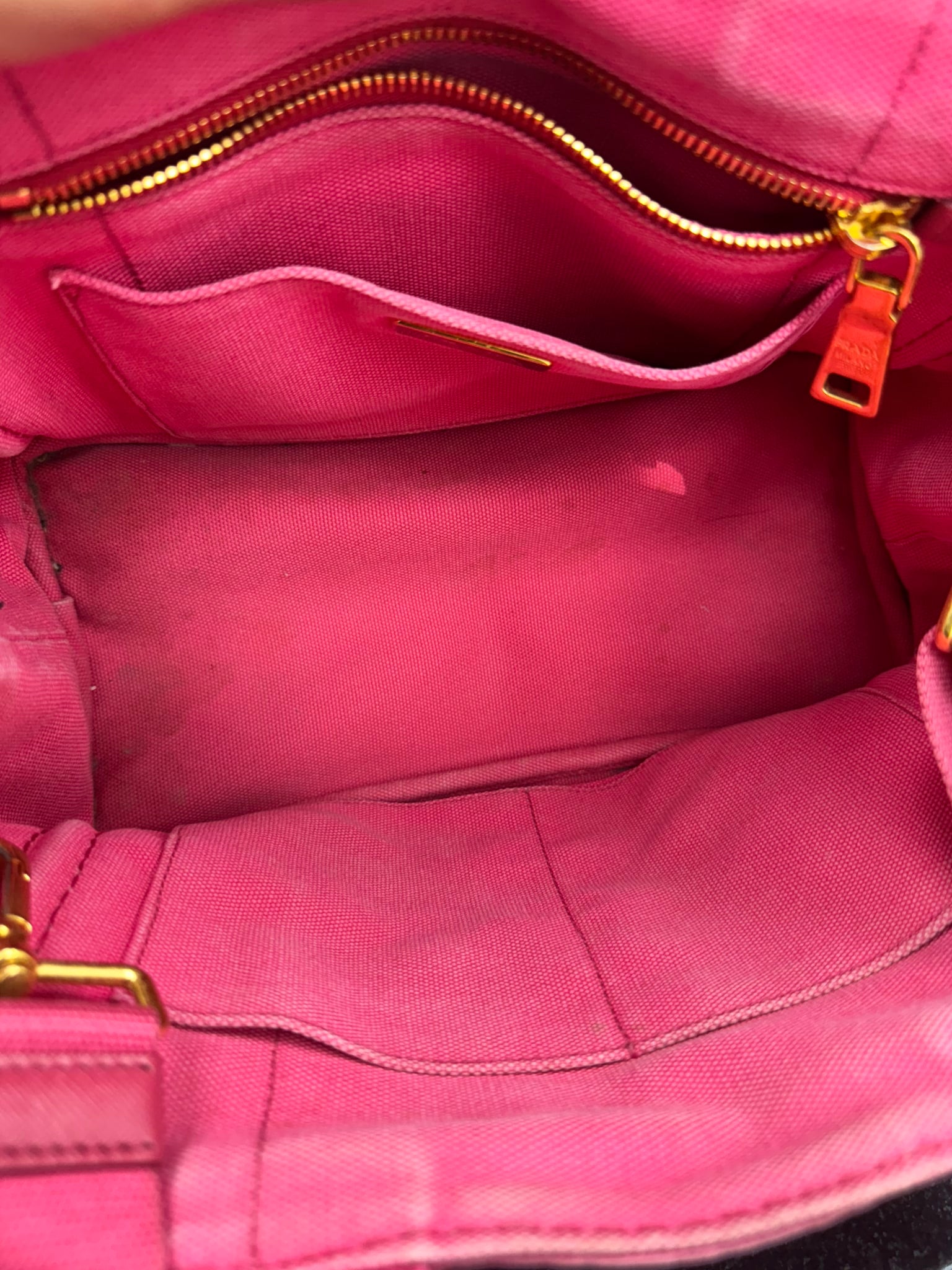 Prada Pink Canvas Canapa Small Tote Bag