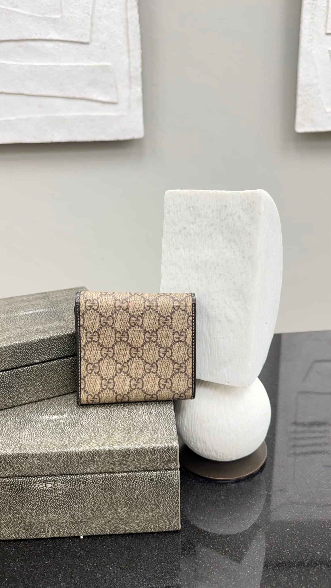 Gucci GG Supreme Tattoo Heart Compact Wallet