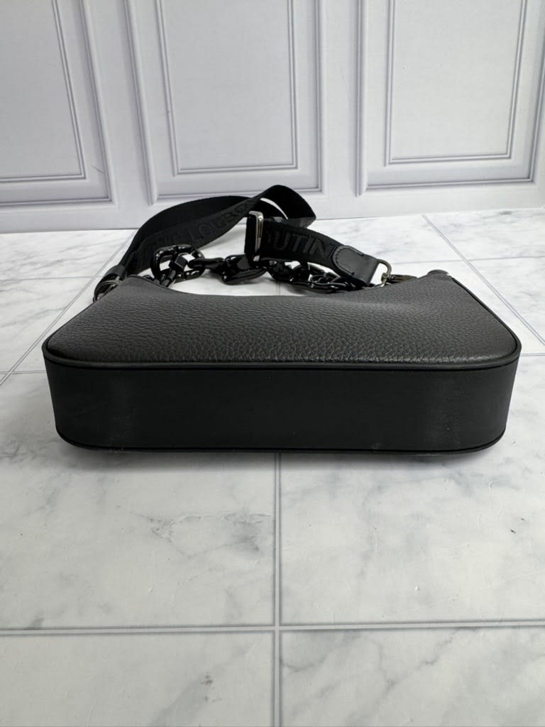 Christian Louboutin Black Grained Leather Loubila Chain Mini Shoulder Bag