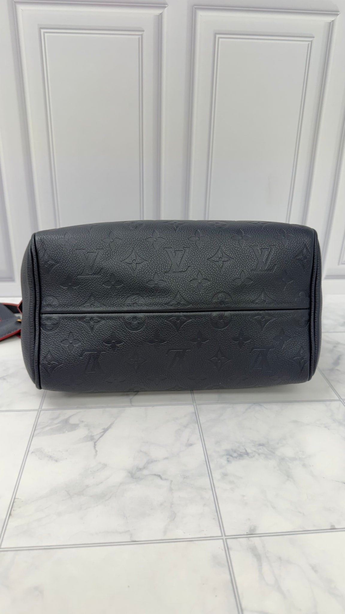 Louis Vuitton Monogram Navy Blue Empreinte Leather Speedy Bandouliere 25 