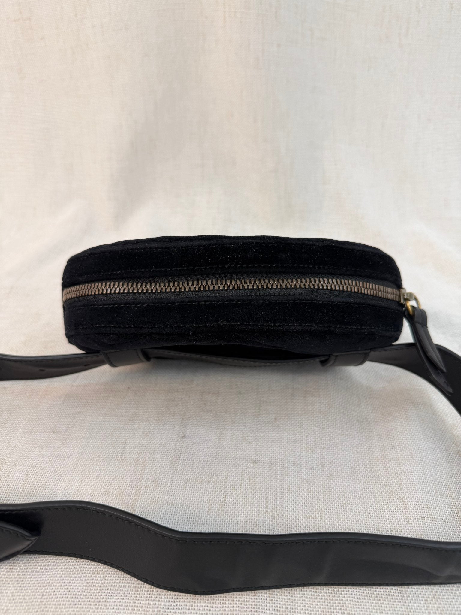 Gucci Black Velvet Marmont Belt Bag