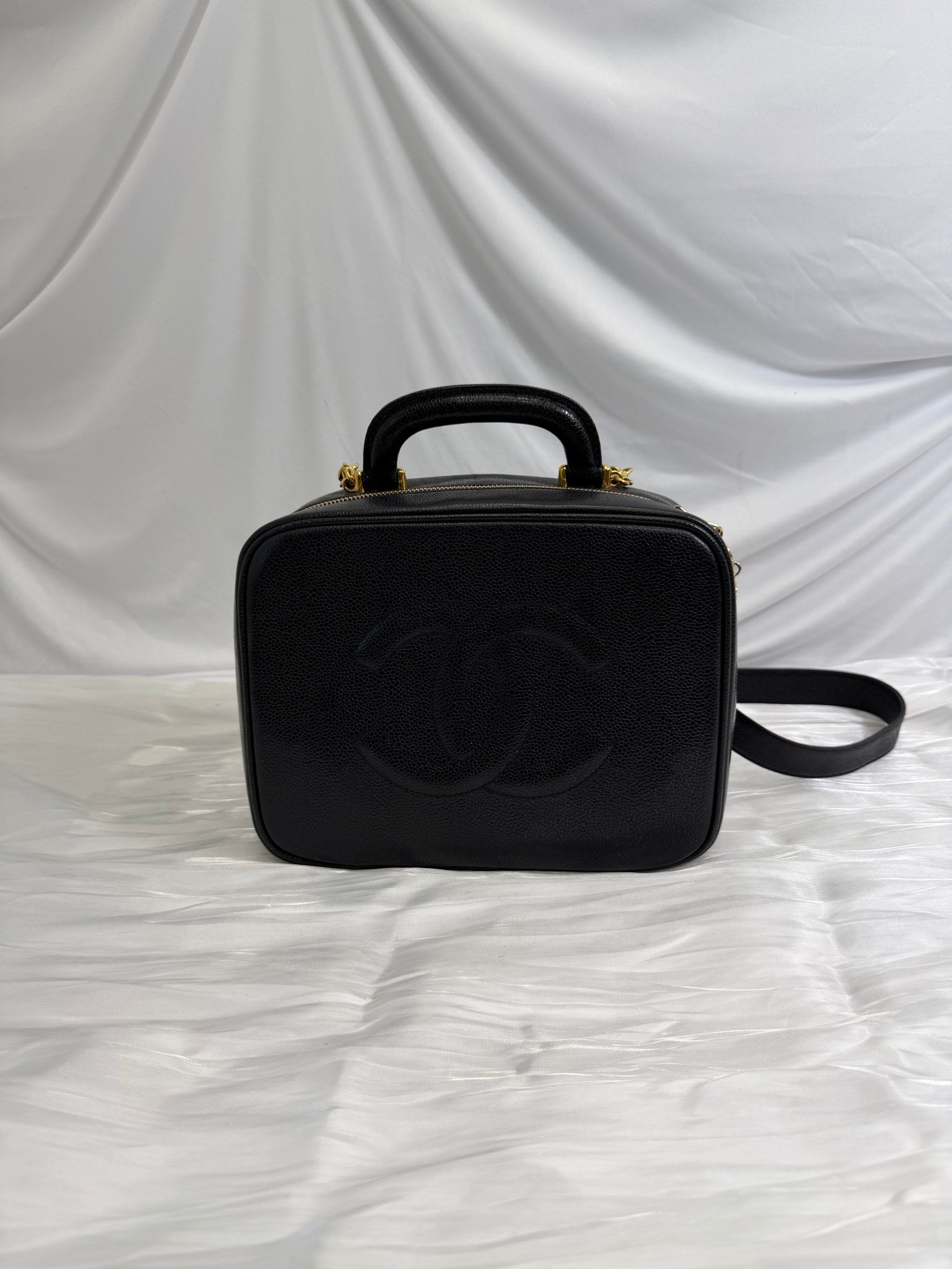 Chanel Black Caviar Large Vanity Case