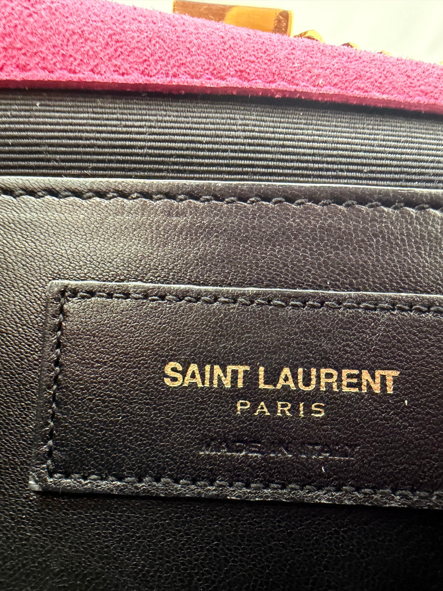 Saint Laurent YSL Fuchsia Suede Medium Kate Tassel Shoulder Bag