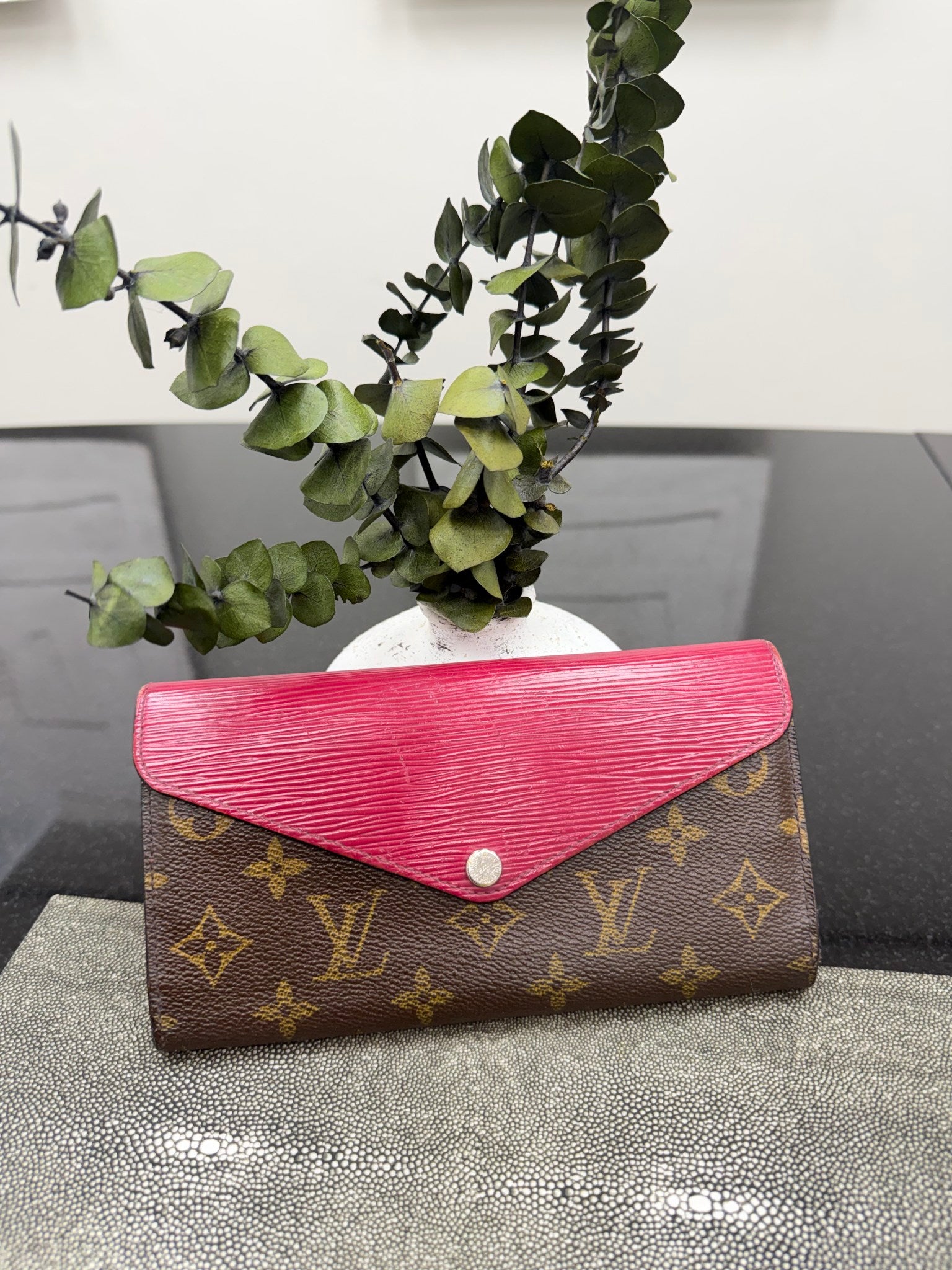Louis Vuitton Monogram Purple Epi Leather Marie Lou Wallet 