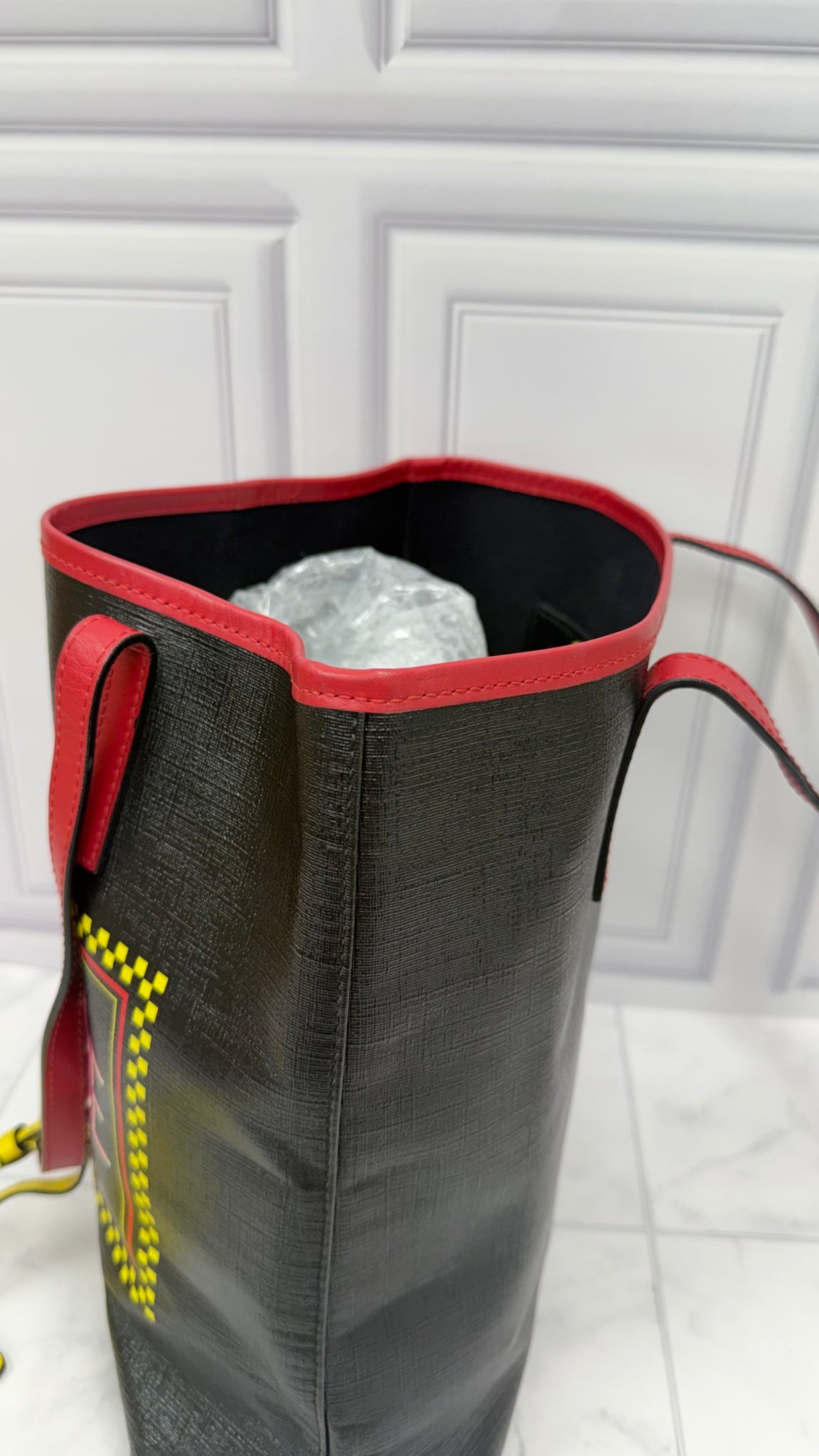 Versace Black Leather Tote Bag