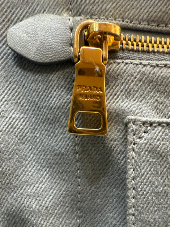 Prada Grey Canvas Medium Canapa Tote