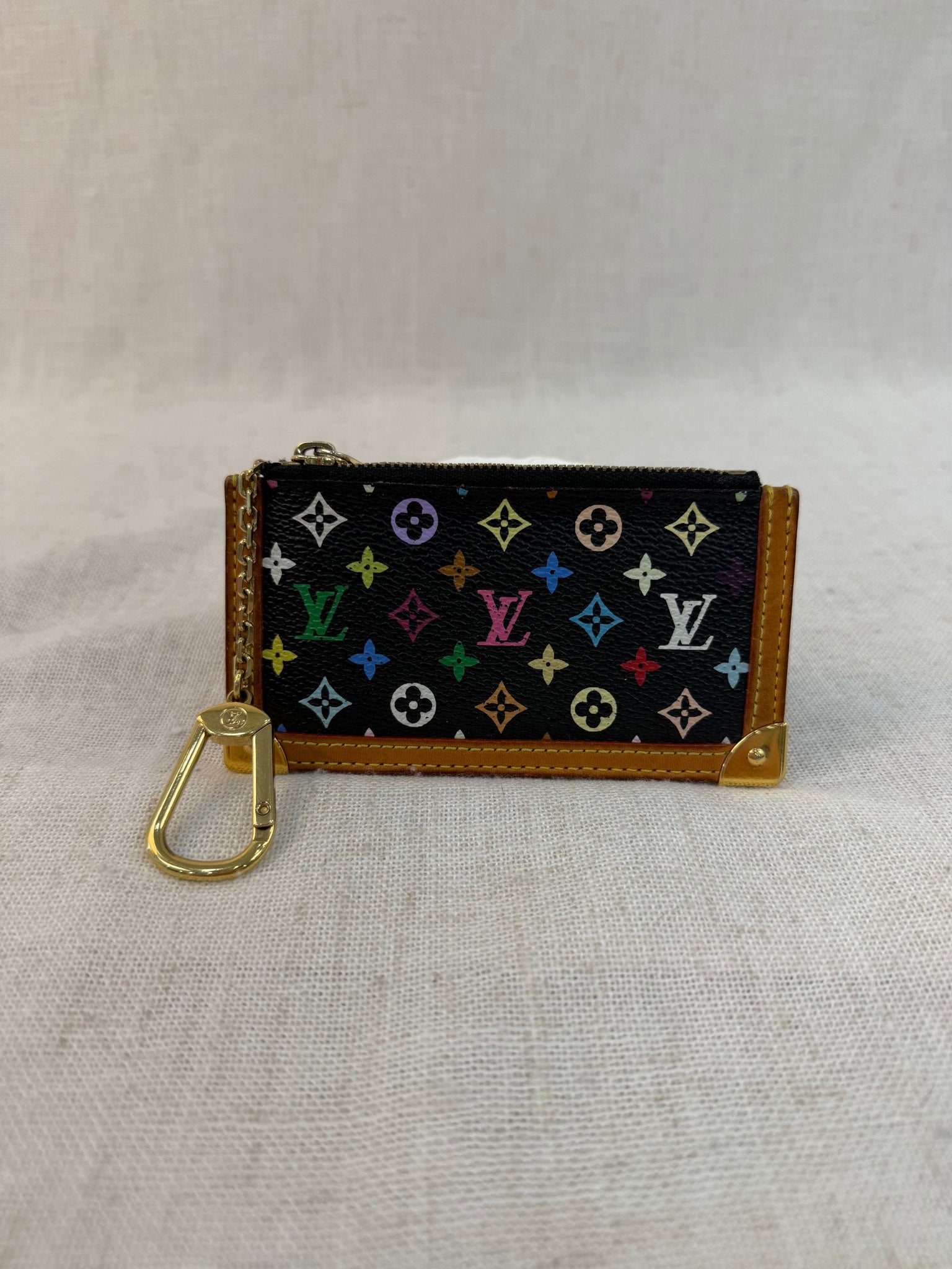 Louis Vuitton Black Multicolor Pochette Cles Coin Pouch
