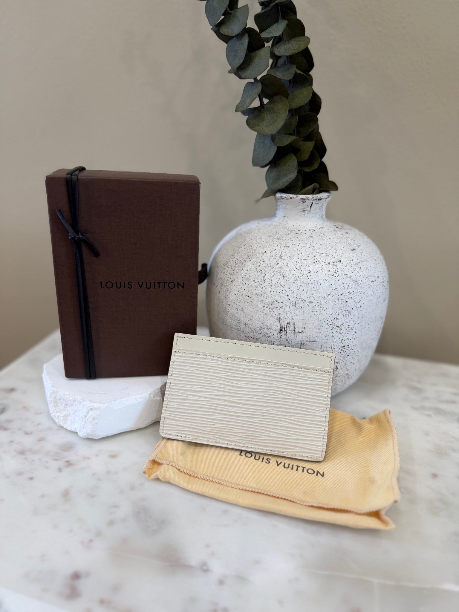 Louis Vuitton White Epi Card Holder
