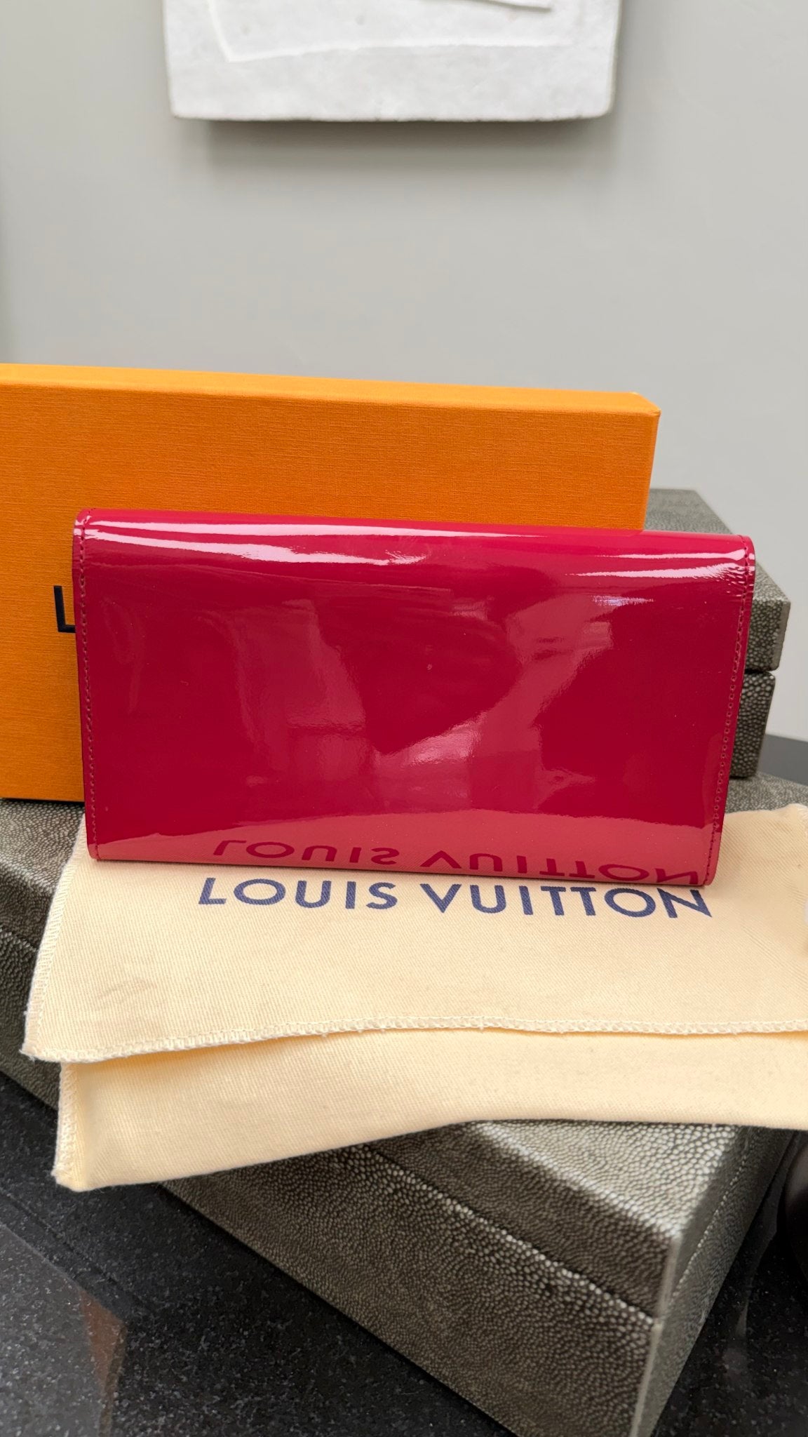 Louis Vuitton Magenta Patent Leather Louise Wallet 