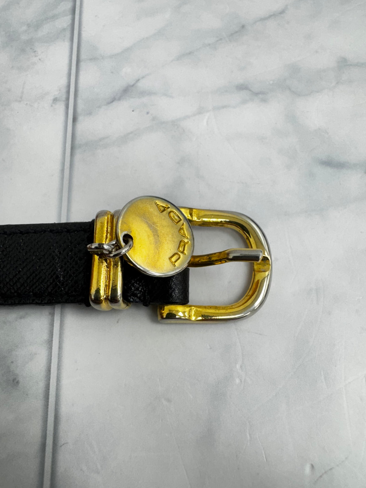 Prada Black Saffiano Leather Bracelet