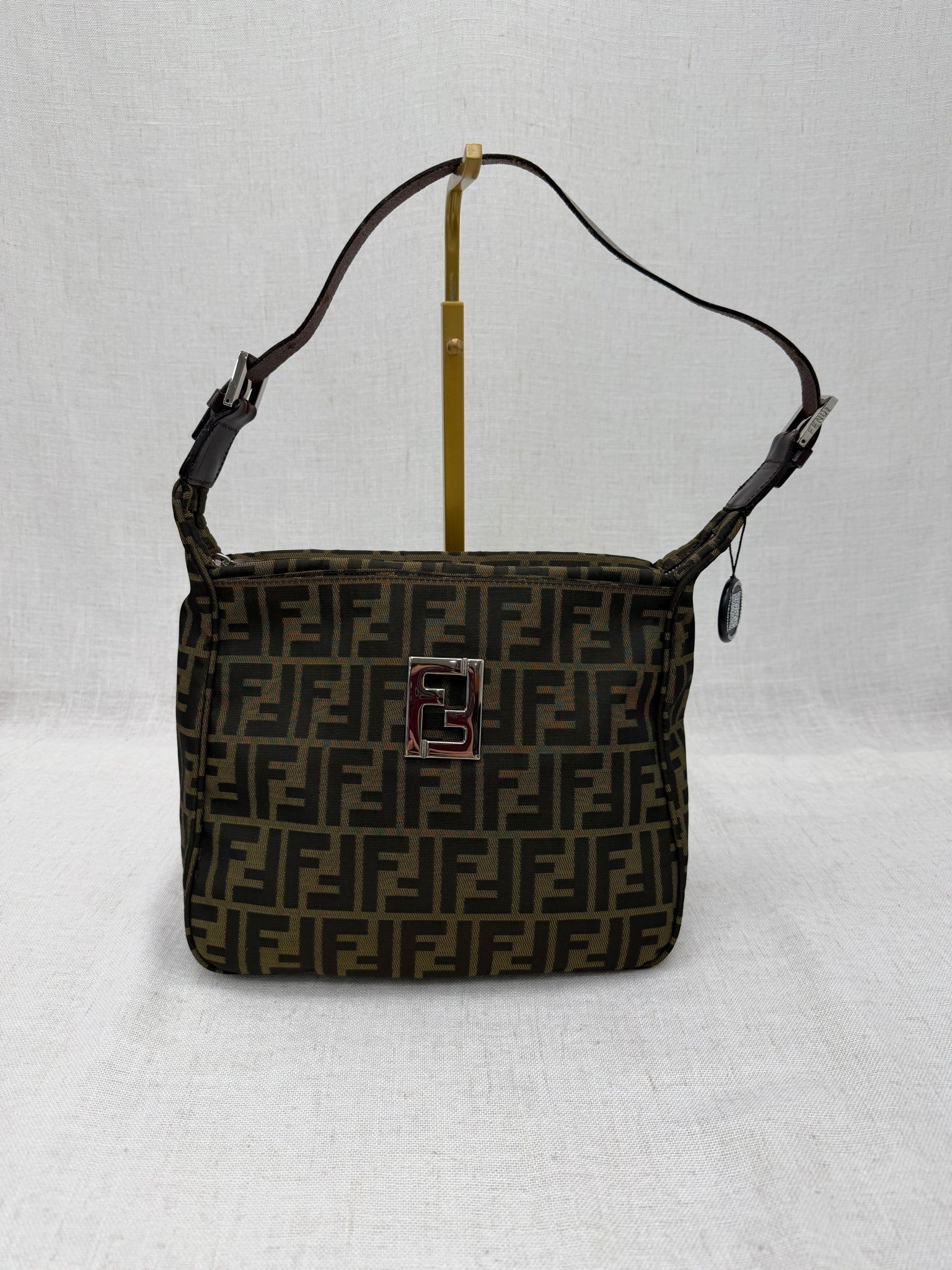 Fendi Zucca Canvas FF Shoulder Bag