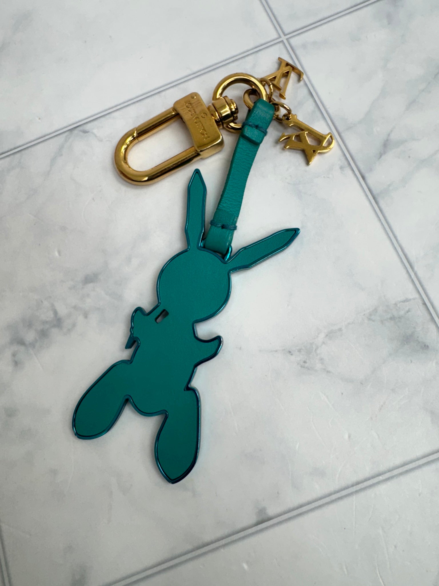 Louis Vuitton X Jeff Koons Teal Rabbit Bag Charm