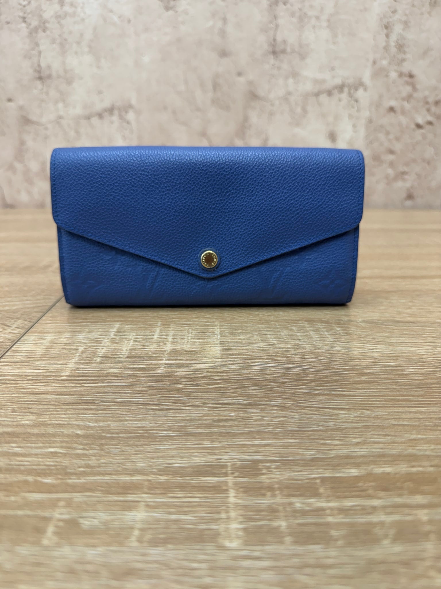 Louis Vuitton Blue Empreinte Leather Sarah Wallet
