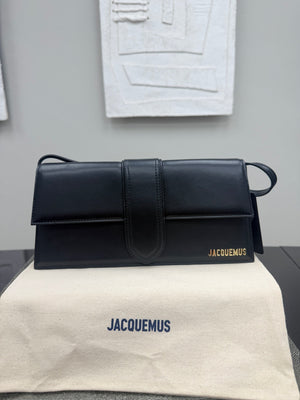 BRAND NEW - Jacquemus Black Leather Le Bambino Long Shoulder Bag