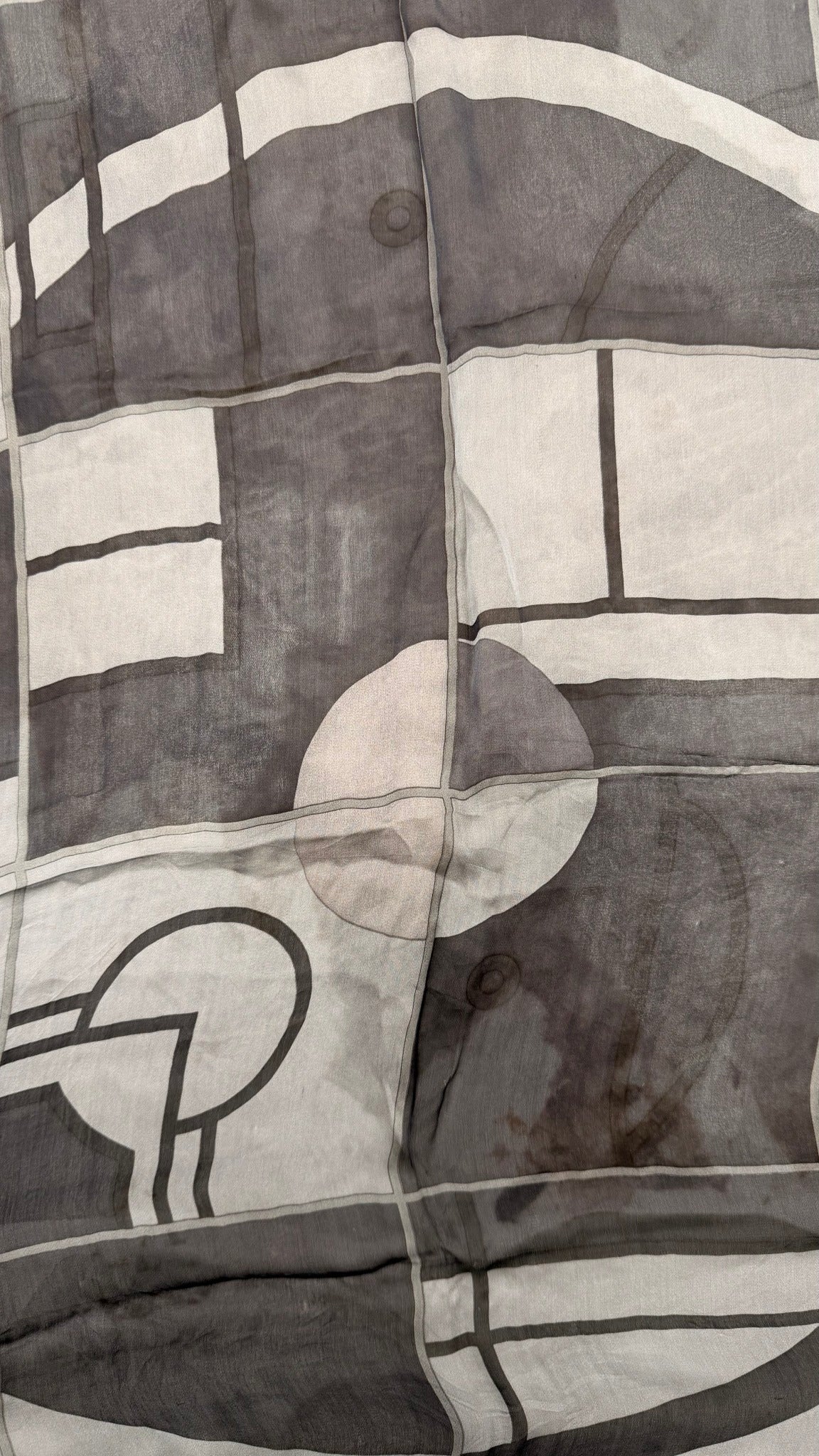 Hermes Grey & Black Silk Clic-Clac Muffler Scarf 