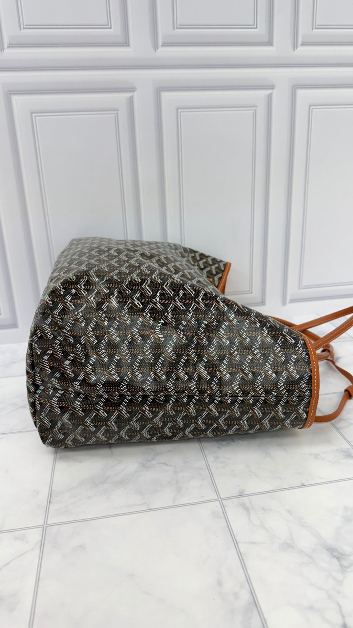 Goyard Brown And Black Goyardine Saint Louis PM Tote Bag 