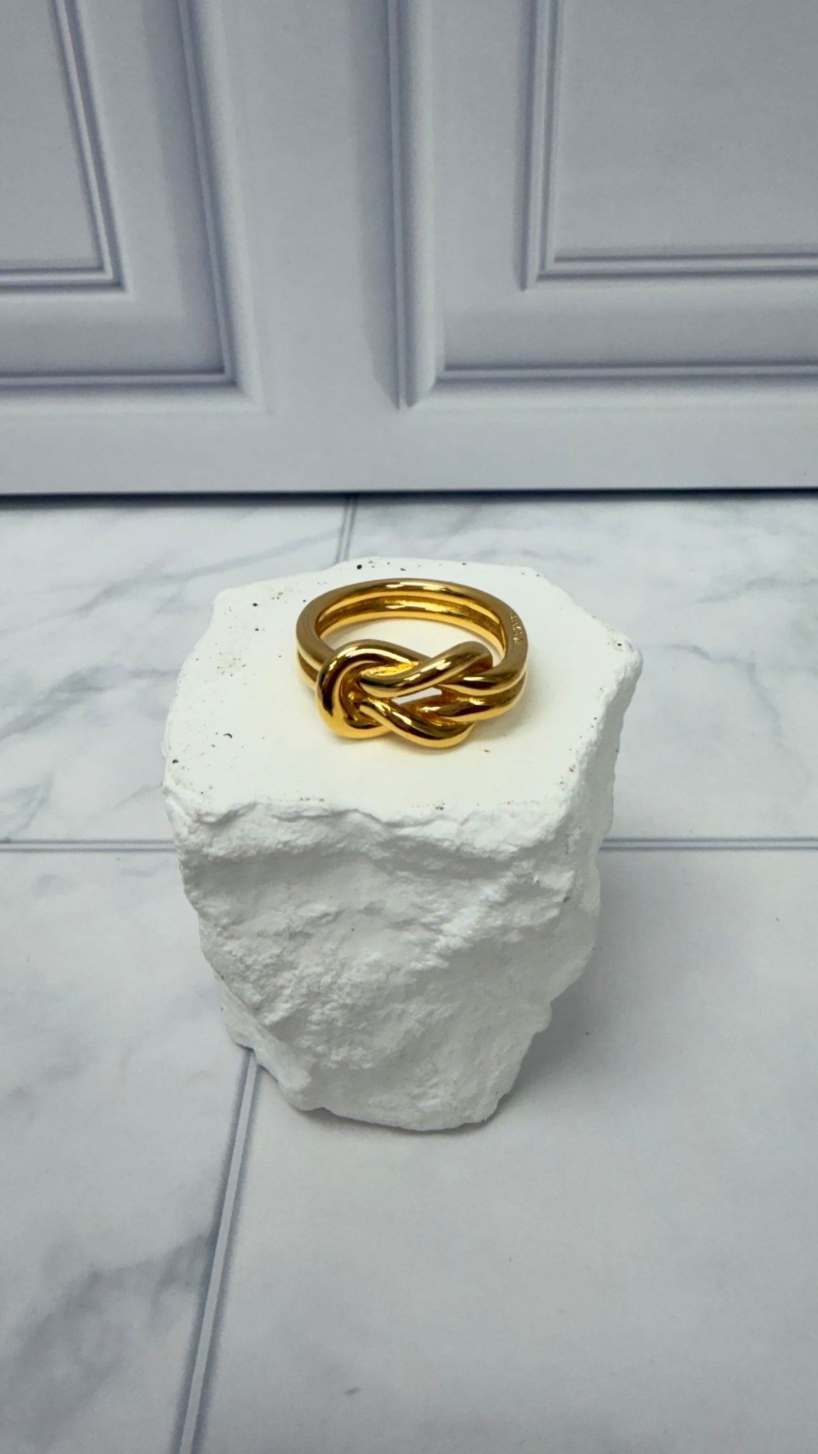 Hermes Gold Tone Atame Scarf Ring