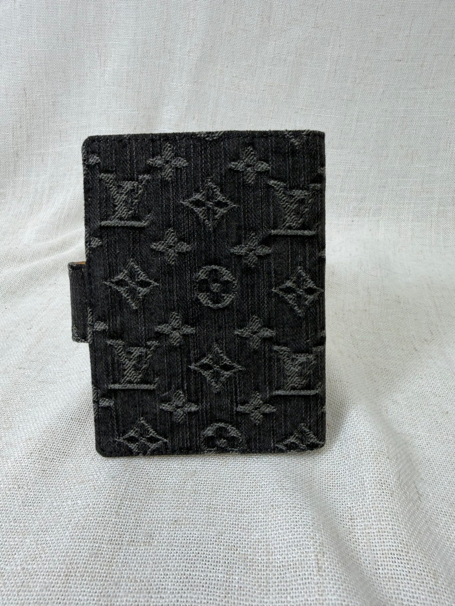Louis Vuitton Black Denim Monogram Agenda PM