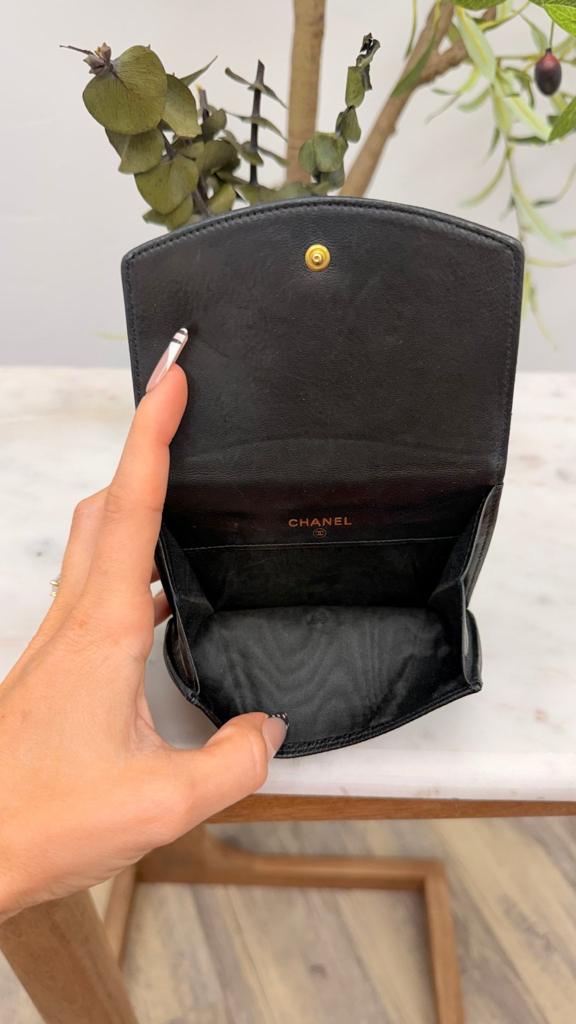 Chanel Black Caviar Timeless Compact Wallet