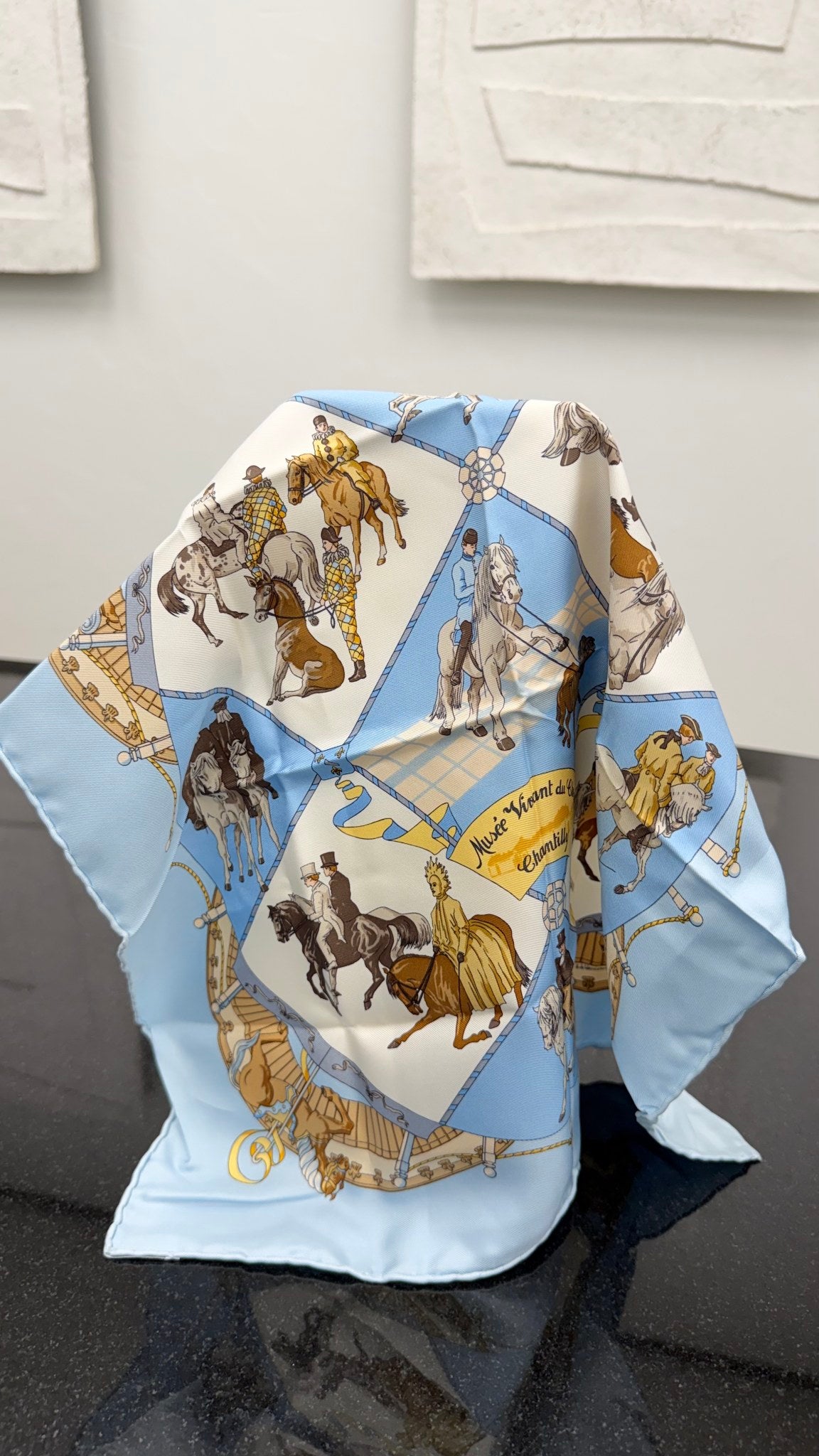 Hermes Light Blue Carre 90 Silk Scarf