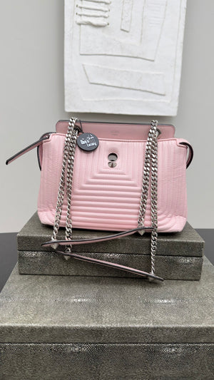 Fendi Pink Quilted Leather Small Dotcom Click Shoulder Bag